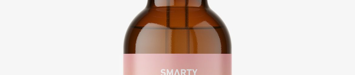 Child proof dropper bottle mockup / amber