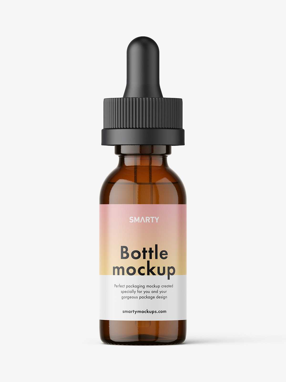 Child proof dropper bottle mockup / amber