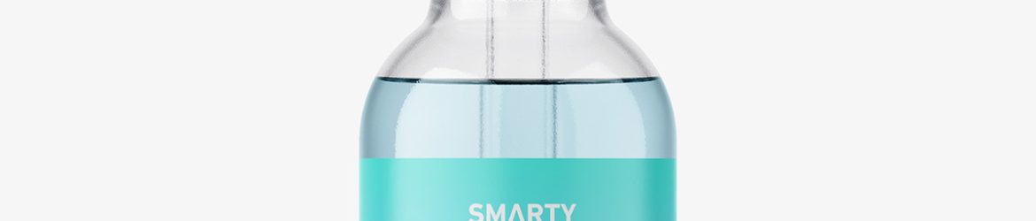 Child proof dropper bottle mockup / clear