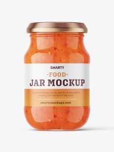 Chili sauce jar mockup