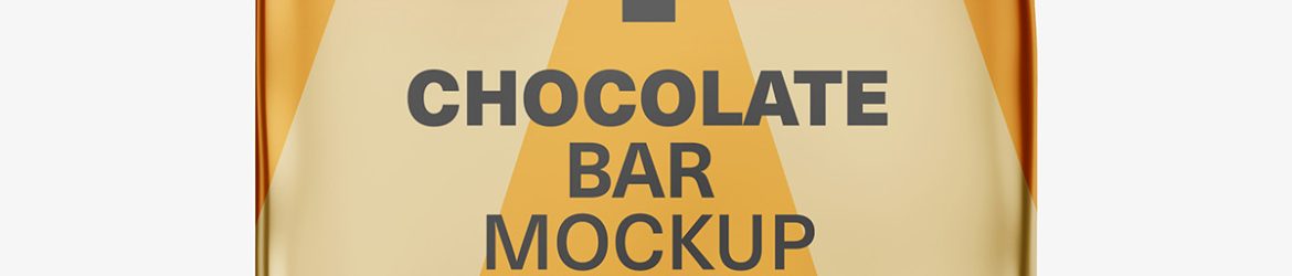 Chocolate bar mockup / metallic