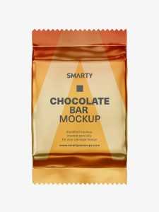 Chocolate bar mockup / metallic