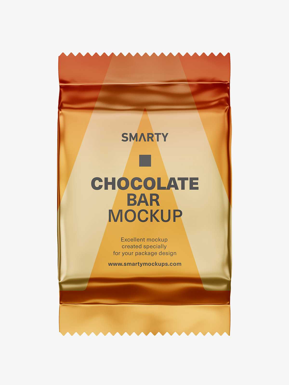 Chocolate bar mockup / metallic