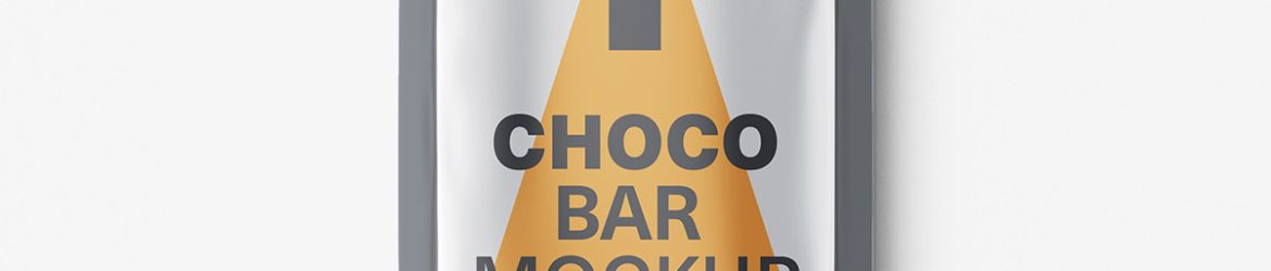 Chocolate bar mockup / metallic
