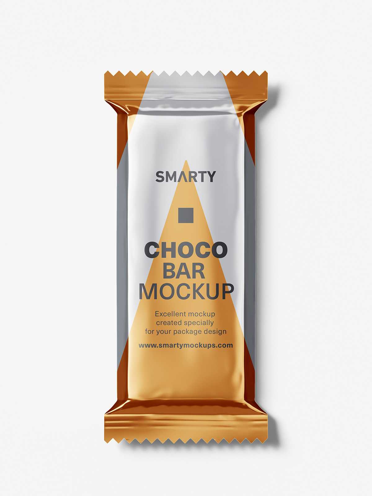 Chocolate bar mockup / metallic