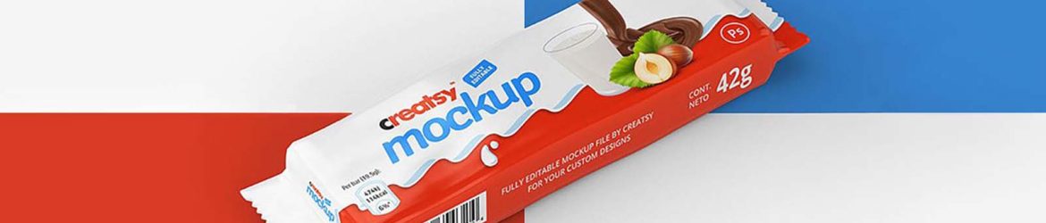 Chocolate Bar Package Mockup (PSD)