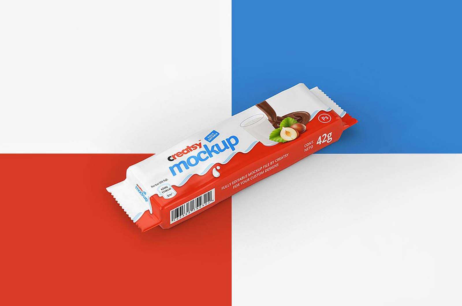 Chocolate Bar Package Mockup (PSD)