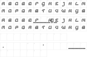 Mapa de caracteres da fonte Chomage Font | 1001 Free Fonts