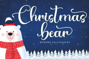 Christmas Bear Calligraphy Font