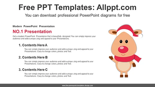 Christmas Rudolph PowerPoint Diagram Template