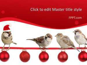 Christmas Sparrows PowerPoint Template