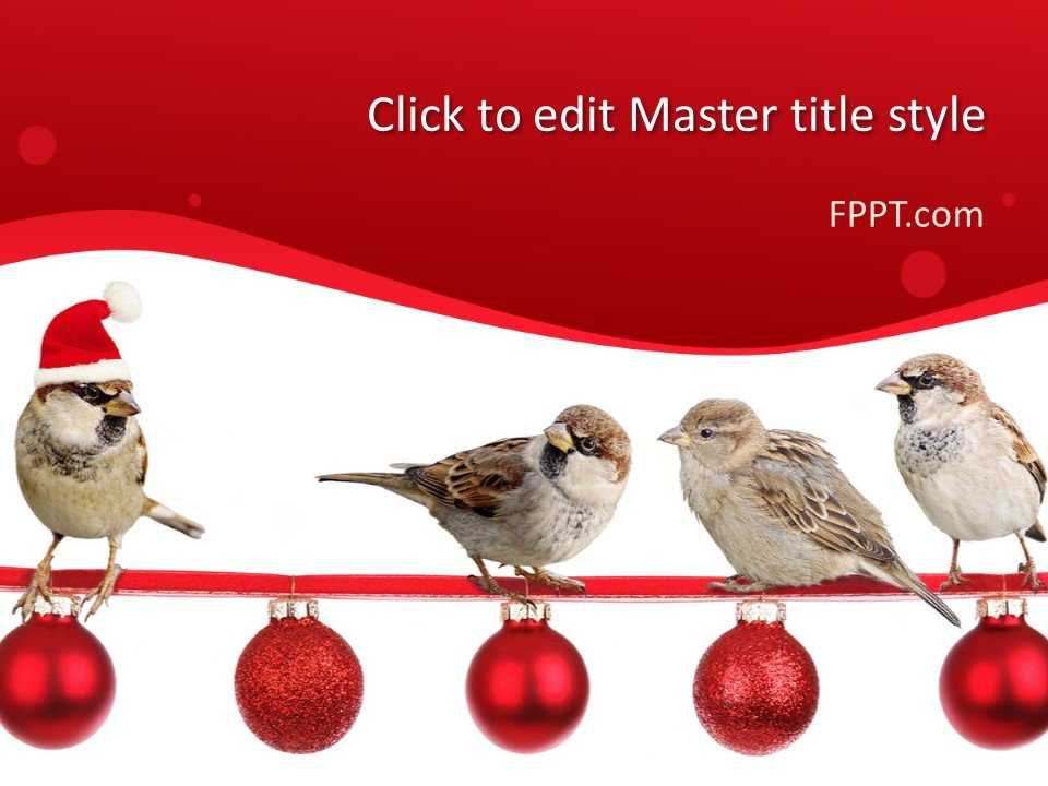 Christmas Sparrows PowerPoint Template