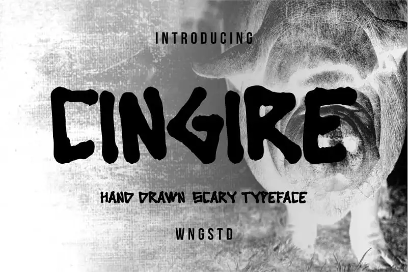 Cingire - Hand drawn scary typeface