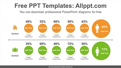 Circle compare list PowerPoint Diagram Template