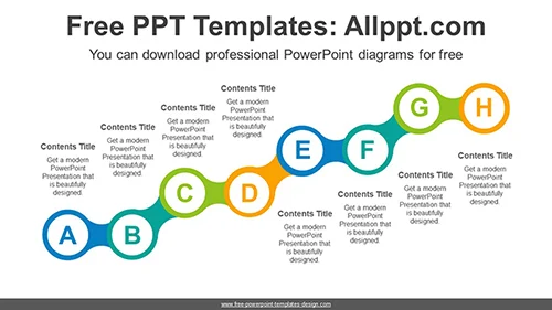 Circle Connected Stairs PowerPoint Diagram