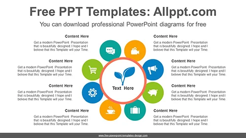 Circle Flower PowerPoint Diagram