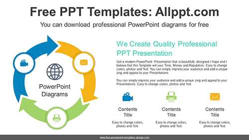 Circle Rotating Arrow PPT Diagram