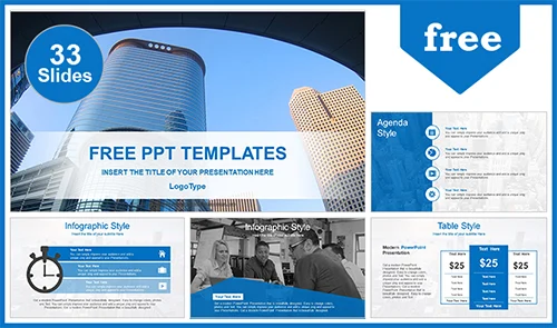 City Building Scenery Real Estate PowerPoint Template