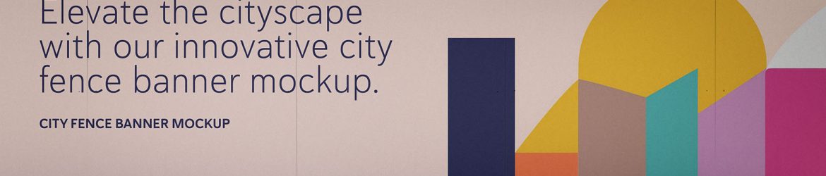 City fence banner mockup - Instant Download