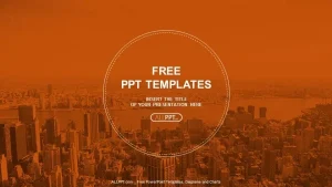 City skyscrapers aerial panorama view PowerPoint Templates