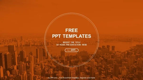City skyscrapers aerial panorama view PowerPoint Templates