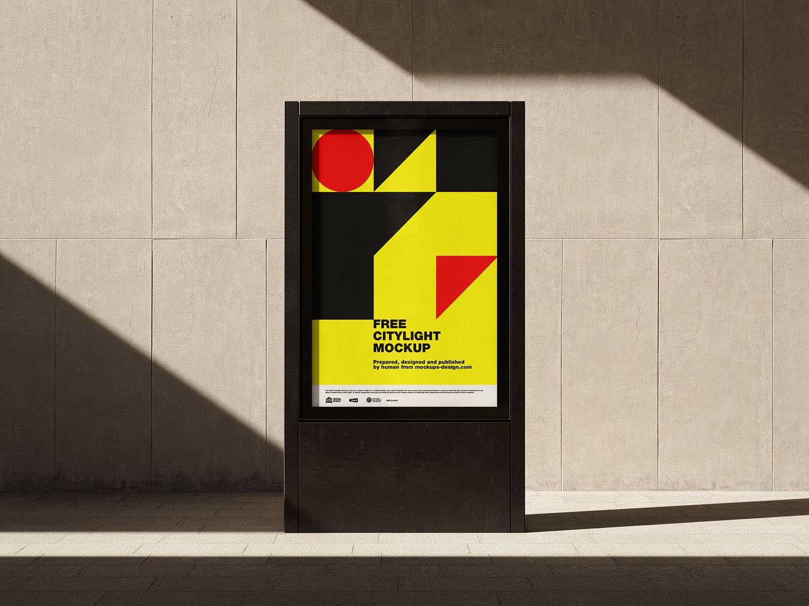 Citylight against concrete wall mockup - Instant Download