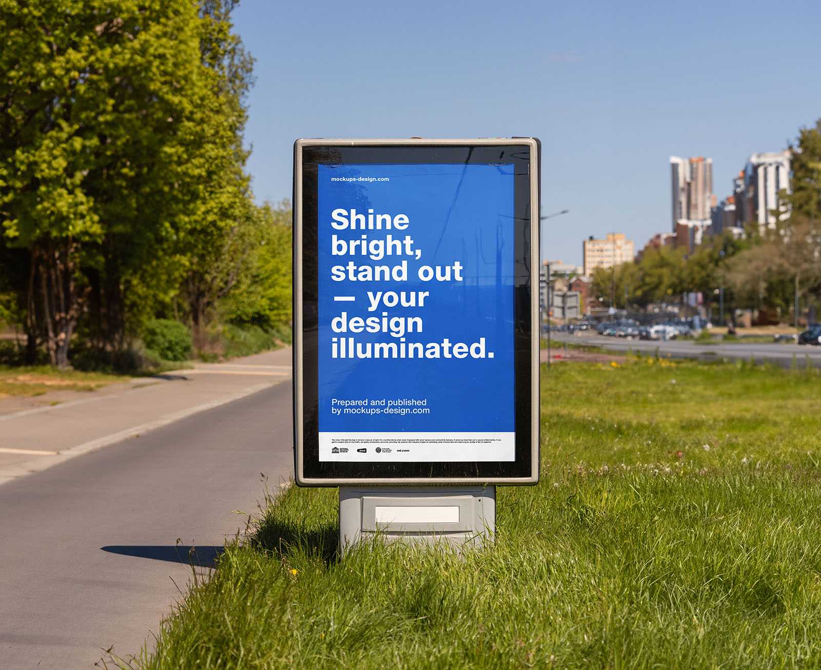 Citylight in the grass mockup