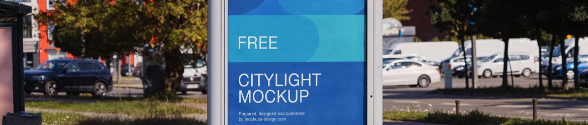 Citylight on a parking area mockup