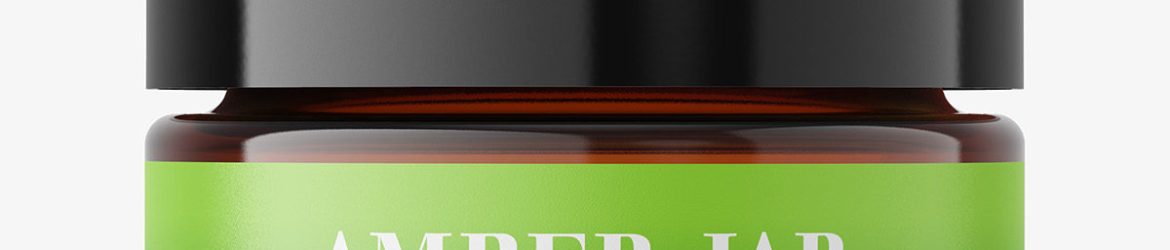 Classic amber jar mockup / 10 ml