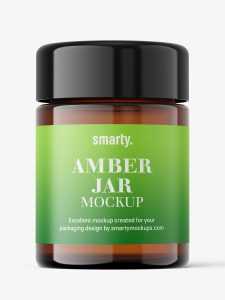 Classic amber jar mockup / 250 ml