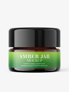 Classic amber jar mockup / 5 ml