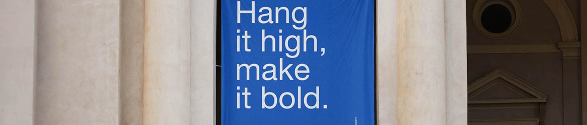 Classic hanging banner mockup