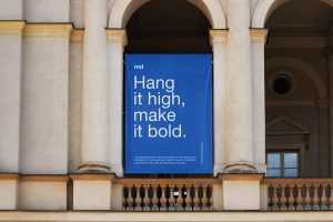 Classic hanging banner mockup