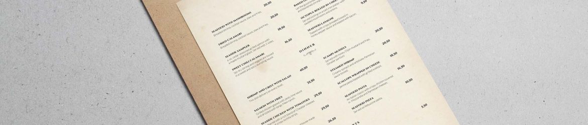Classy Minimalistic Restaurant Menu Template (Ai)