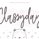 Classyday Monoline Script Font - Fonte Grátis Classyday Monoline Script Font