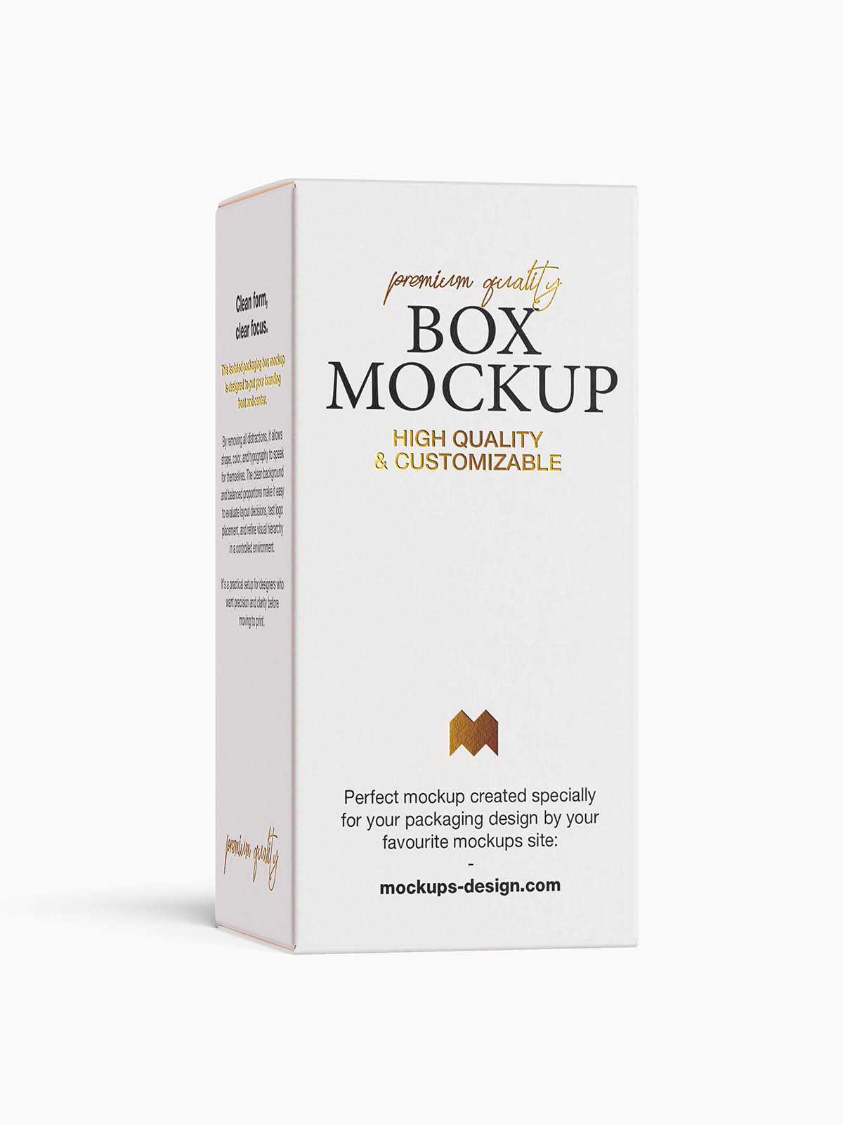 Clean packaging box mockup / 65x110x65mm
