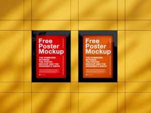 Clean poster frames mockup - Instant Download