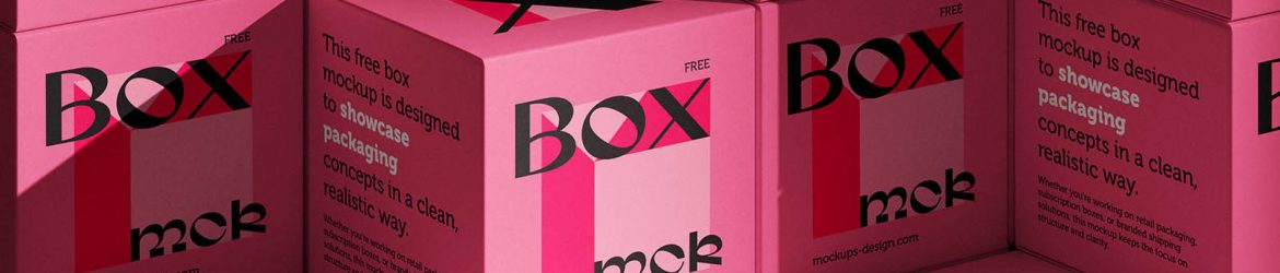 Clean stacked box mockup