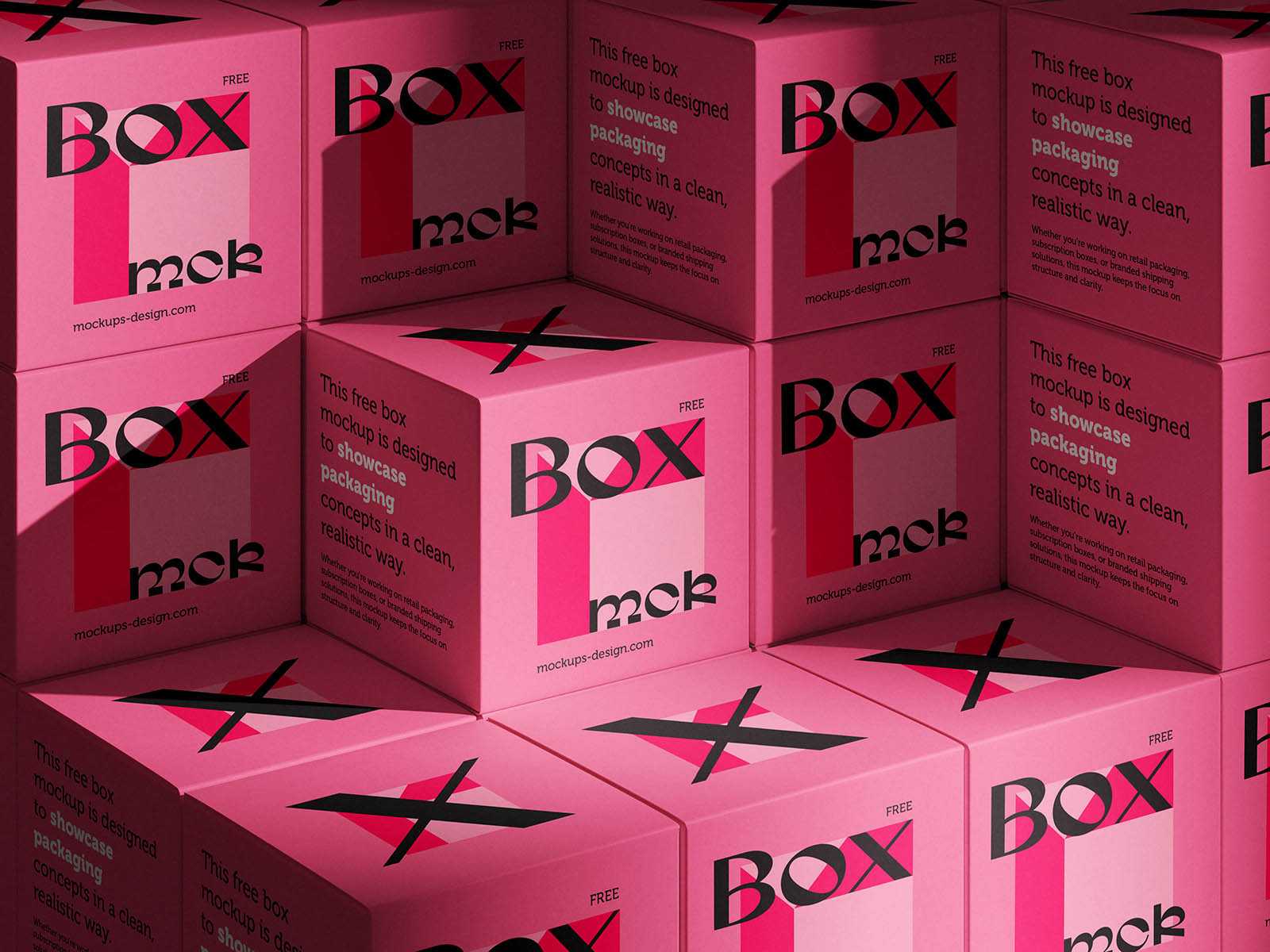 Clean stacked box mockup