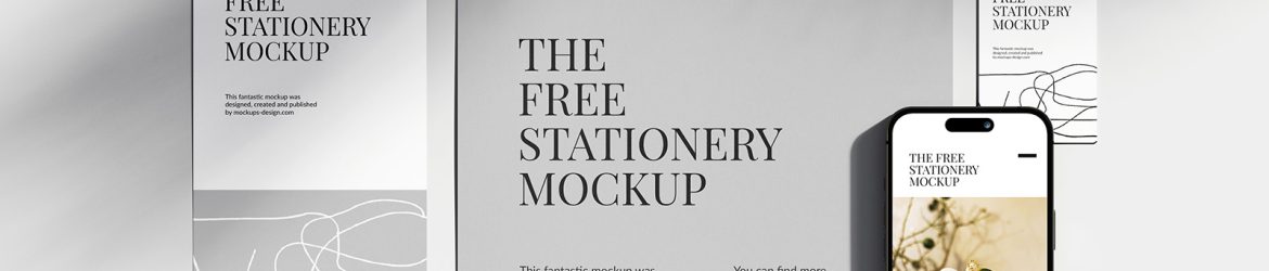 Clean stationery mockup with shadows