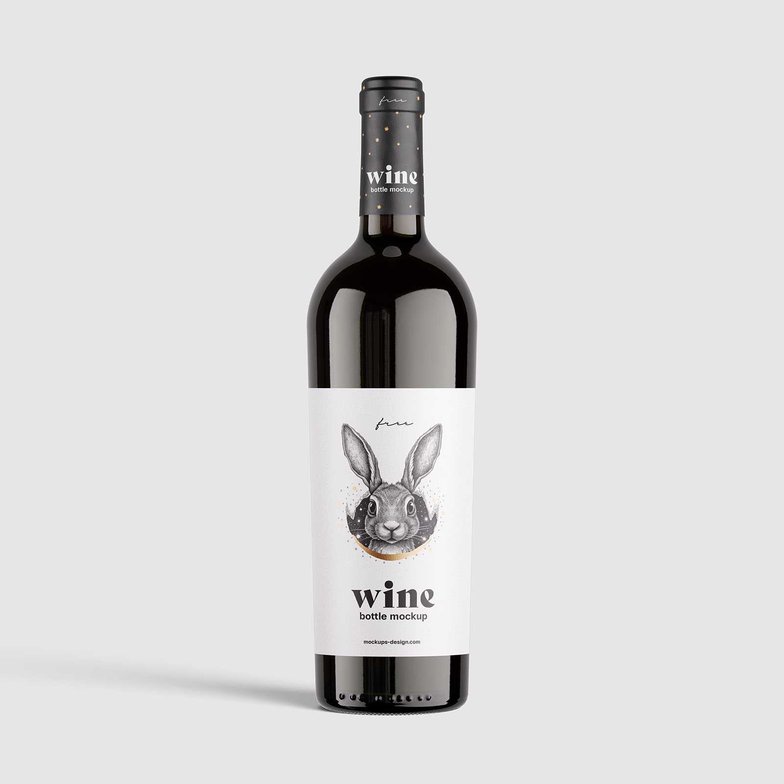 Clean wine bottle mockup