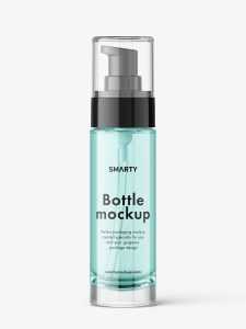 Clear airless bottle mockup