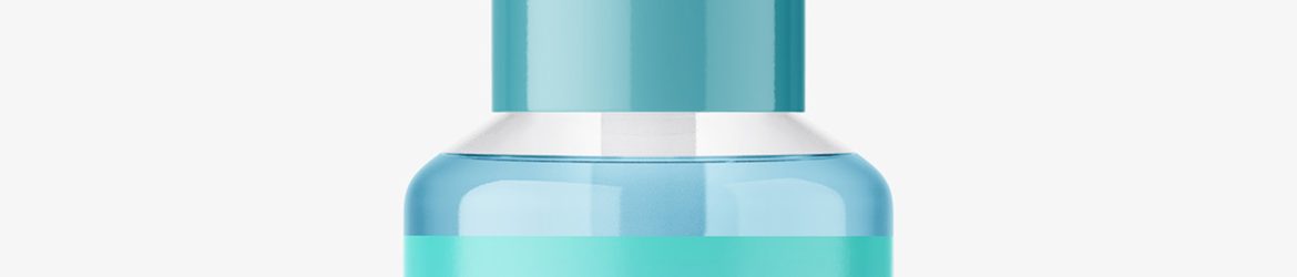Clear airless pump bottle mockup