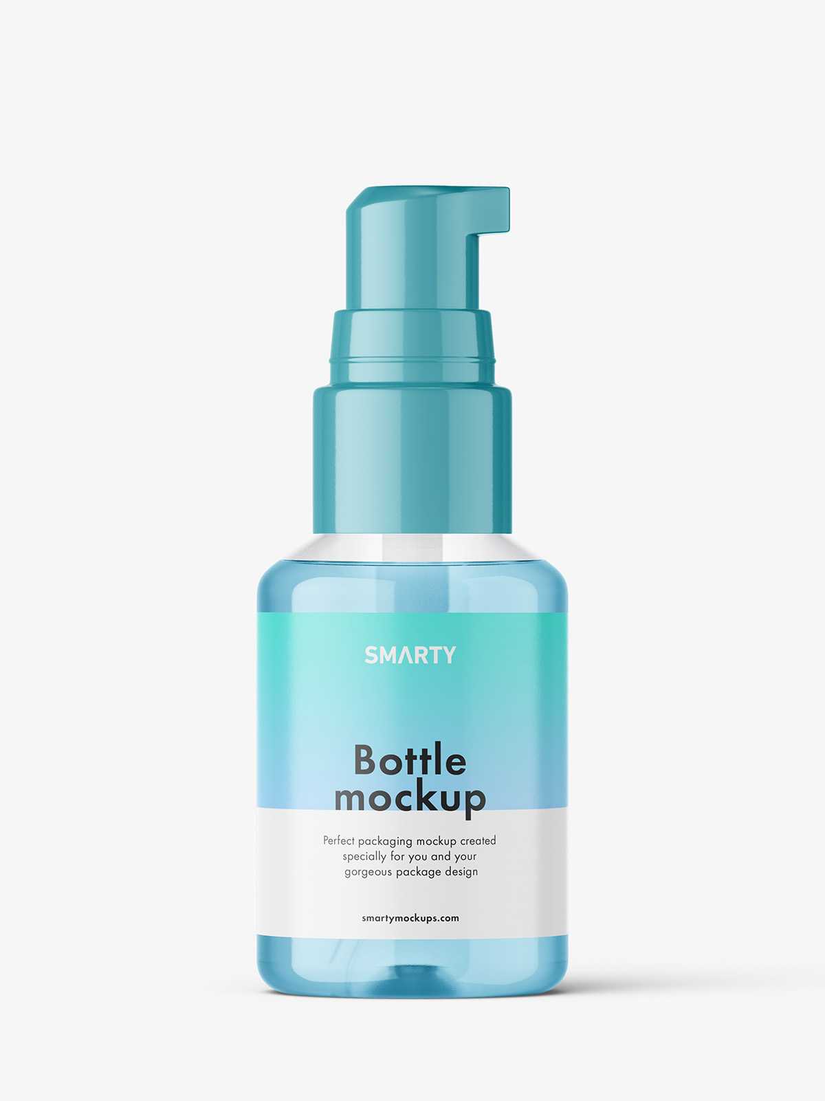 Clear airless pump bottle mockup