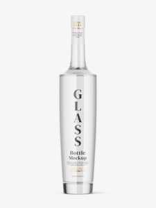 Clear alcohol bottle mockup