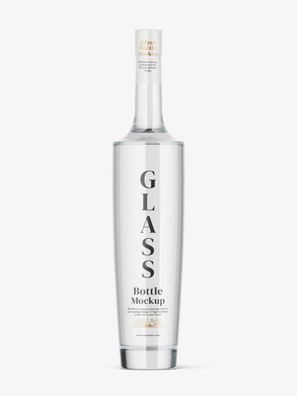 Clear alcohol bottle mockup