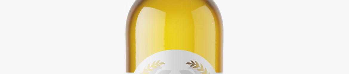 Clear beer bottle with swing top cap mockup