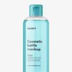 Clear bottle mockup with flip top mockup