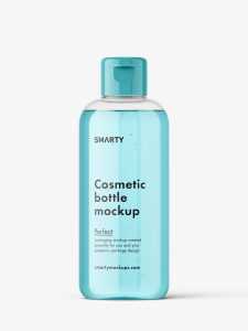 Clear bottle mockup with flip top mockup