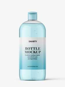 Clear bottle mockup with flip top mockup